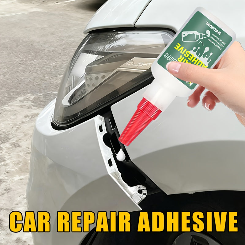 KJM Liquid Instant Adhesive & Repair Glue - Quick-Dry Strong Bonding Agent for Cars, Auto Body, Bumpers, Headlights, Mirrors, Plastic & Metal Surfaces - No-Mix Formula (Liquid Applicator Tube) - Car Restoration Adhesive