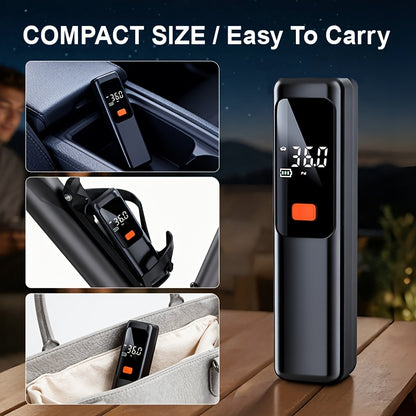 Portable Car Air Pump | Fast Air Filling, Digital LED Tire Pump, Automatic Tire Pressure Detection, Wireless Air Compressor - Suitable For Car, Bicycle, Motorcycle Tires, Basketball Inflating, USB Charging, Rechargeable Battery