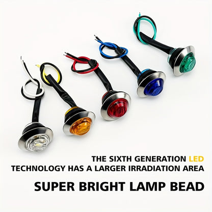 10pcs Car Side Lights, LED Truck Side Signal Lights, Decorative Lights, Small Car Bulbs, Steady Light with Flashing Mode, Metal Frame
