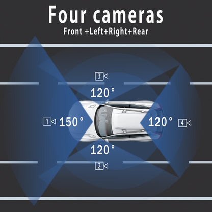 Black Friday Offer, 2.4-Inch 1080P Car Camera, Four-Channel Recording, Three-Screen HD Car Camera, Features 480P Images from Left, Right, And Rear, Plus Motion Detection, Night Vision, And Wide Dynamic Range, Optional 64GB Memory Card