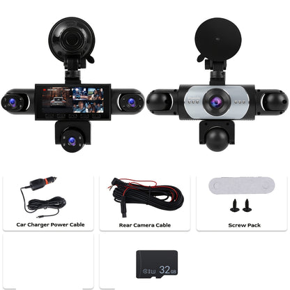 PODOFO Vehicle-Installed 5Lens/4lens High-Definition Dash Cam, Featuring 1080P Front And Front, Rear, Left, And Right, Providing 360° Comprehensive Coverage, Reverse Image Loop Recording, Car Camera/Car Additions/Monitoring System, Without Battery
