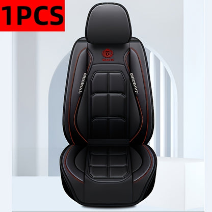 1pc, 2pcs, 5pcs, Advanced Faux Leather Car Seat Cover, Imitation Faux Leather Car Seat Cover, Protective Seat Cover, Suitable For Cars, SUVs, Vans And Trucks, Dirt-resistant, Send Gifts To Relatives