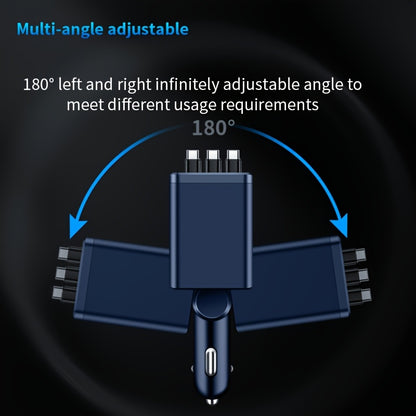 OUYAAQII 7-in-1 Fast Car Phone Charger/with 3 Retractable Cables And A Fast Charging Port/can Be Freely Adjusted In 180° Direction/features LED Intelligent Digital Display