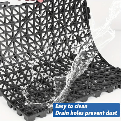 20 Pack 16"x 16"x 0.75"(Thickness)Interlocking Garage Floor Tiles, Modular Drainage Floor Mat, Non-Slip Splicing Interlocking Drainage Mats Floor Tile for Garage  Wash Basement, Etc.