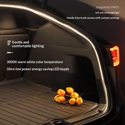 [LED Trunk Light] New Car Trunk Light Atmosphere Light, Trunk Lighting LED Strip, Flexible Light, 158 Inches, LED High Brightness White/Blue Light, Suitable for All Kinds of Car Trunks, Without Battery