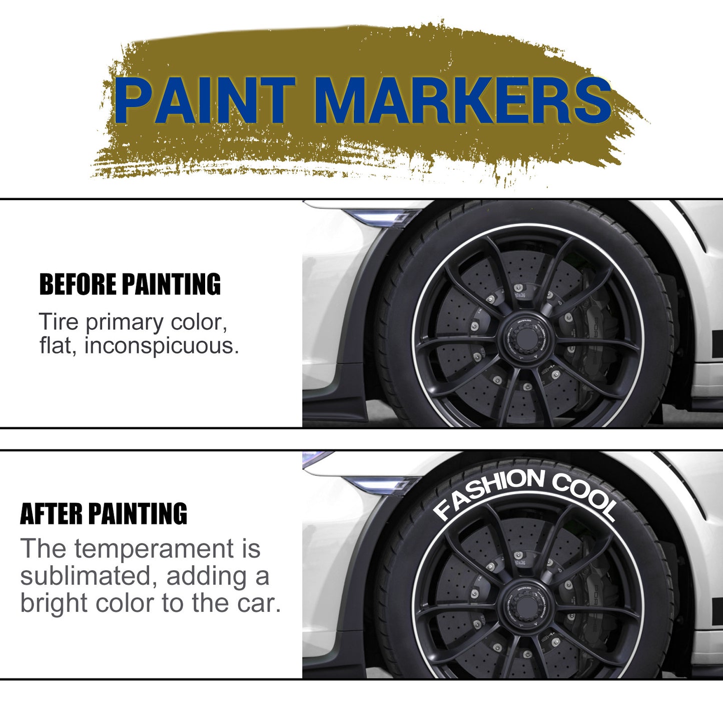 Compact And Waterproof Car Tire Markers That Dry Quickly, Perfect for Doodling And Painting. These Medium-Tipped Pens Are Great for Vehicle Upkeep