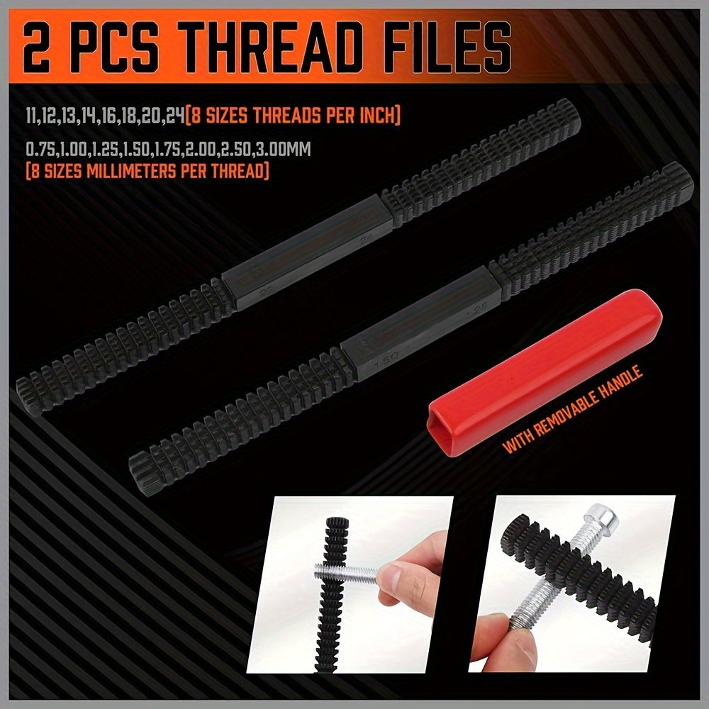 HORUSDY 48pcs Thread Chaser Set for UNF, UNC, And Metric Threads, Rethreading And Repair Kit