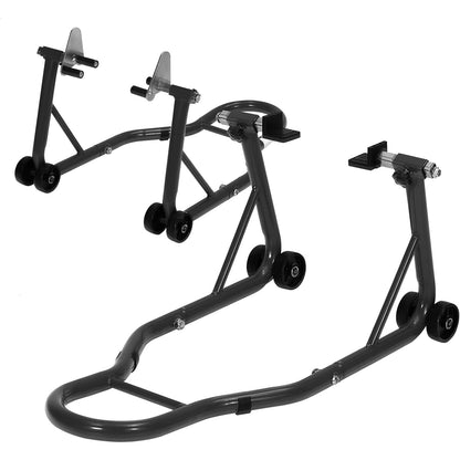 Motorcycle Stand Lift - 900Lbs Front & Rear Combo Universal Motorcycle Stands, Compatible with Most Yamaha for HONDA for SUZUKI for BMW Motorcycles, Red