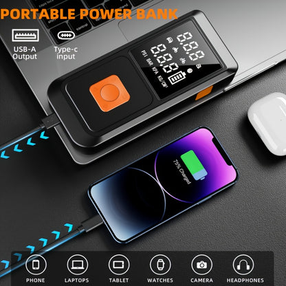 Emergency Power Supply Air Pump, 10000A, Large Screen Digital Display, 250PSI Jump Starter, Compatible with All Car Models, USB Fast Charge, LED Emergency Lighting, Portable 10-liter Gasoline Or 9.0-liter Diesel Engine, with EVA Bag