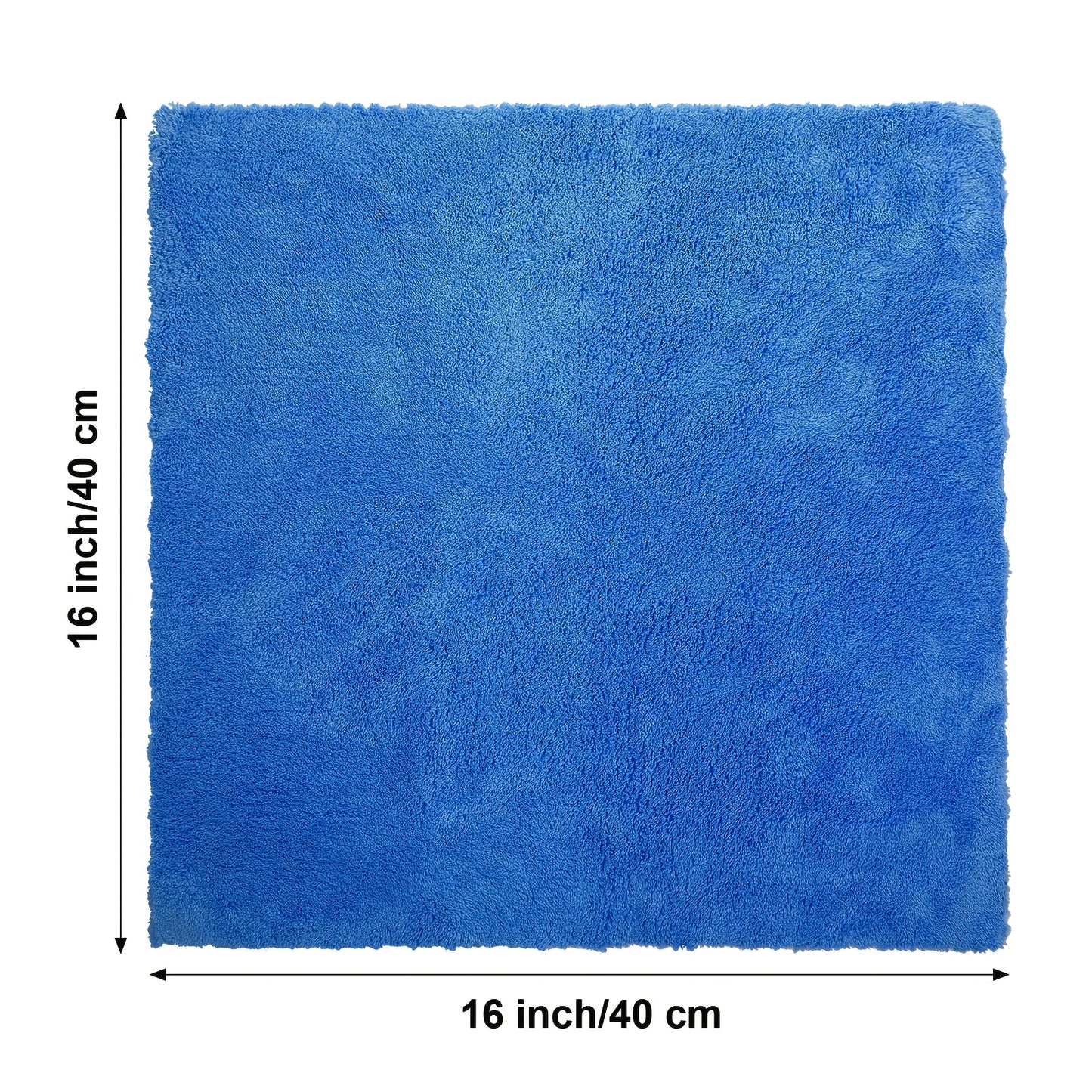 Edgeless Microfiber Plush Towels for Car Detailing — 30-Pack | 500 GSM, 16"×16", Dark Blue