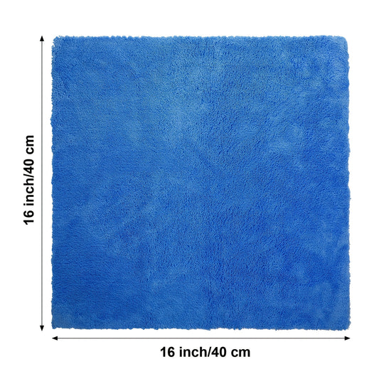 Edgeless Microfiber Plush Towels for Car Detailing — 30-Pack | 500 GSM, 16"×16", Dark Blue