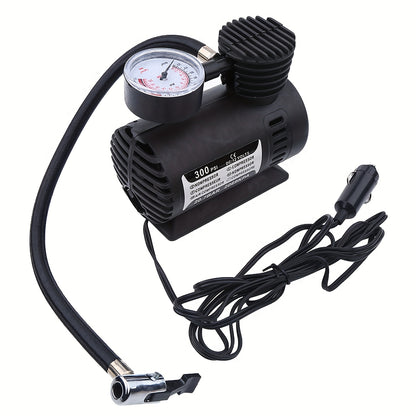 1 Unit of a Compact Air Compressor Pump, 12V 300 PSI, Designed for Inflating Tires of Cars, Bikes, Balls, And Motorcycles While for on The Move, Without Battery