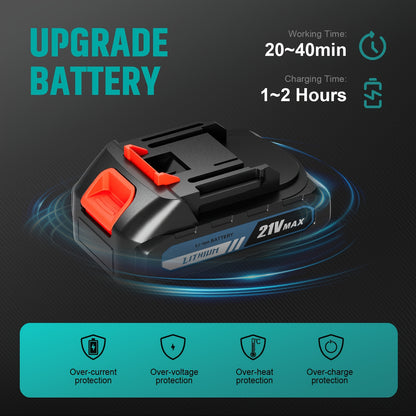 Portable High-Pressure Car Wash Machine, 500PSI Car Wash Machine, with 1/2 Batteries, 6-In-1 Nozzle, 5-Meter Hose, Portable High-Pressure Cleaning Machine for Car/Fence/Floor Cleaning And Watering, Is A Great Christmas Gift
