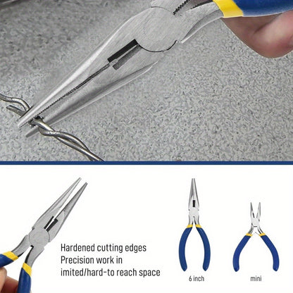 [For DIY and Home] 7pcs Pliers Set - 8 Inches Groove Joint, Sliding Joint, 7 Inches Lineman, 6 Inches Diagonal, Long Nose, Mini Long Nose, for DIY and Home