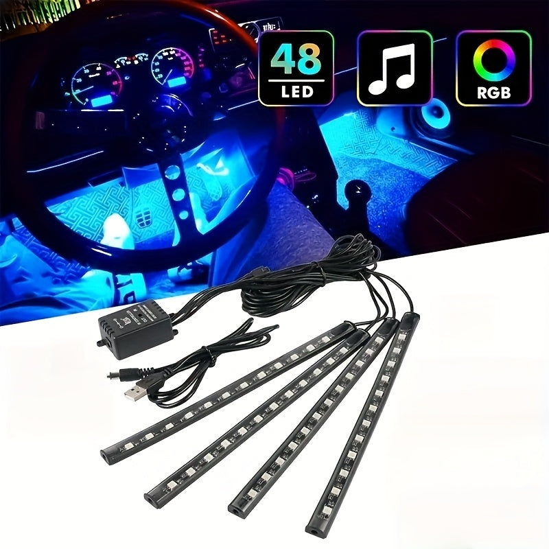 Easy Installation, Automotive High Brightness Neon Kits, Automotive LED Light Strips, Interior Lights, Christmas Decorations, USB Neon Accessories, Ambiance Light Strips, Foot Space Neon Kits, Without Battery