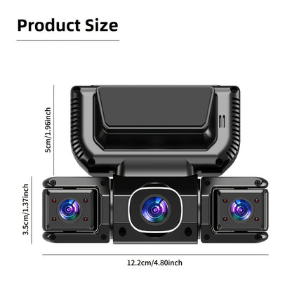[FOXGOD] 360° Dash Cam for Car | 4 Channel Recording, Night Vision, 3.16" IPS Screen with WiFi, G-Sensor, Parking Mode, Video Capture, Free 32GB Card, The Best Gift to Give to A Friend
