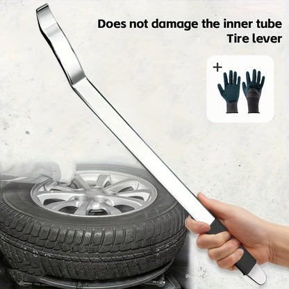 Professional Heavy Duty Metal Tire Pry Bar with Non Slip Rubber Handle Tire Removal Tool for Efficient Car Maintenance Home Garage and Auto Repair Safe Tire Replacement Sturdy Tool Design Durable Construction