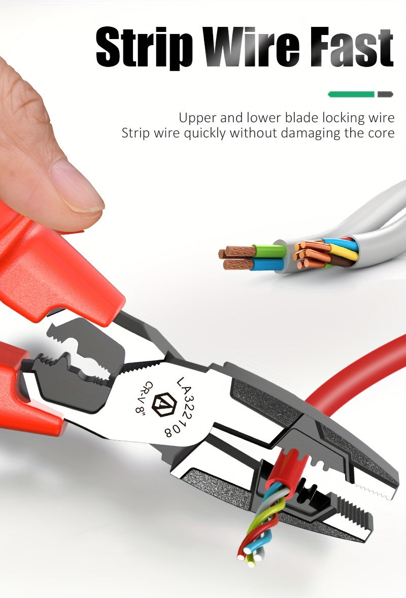 LAOA Insulated Needle-Nose Pliers/Wire Cutters/Diagonal Pliers, Multifunctional Electrician'S Manual Tool That Combines Cutting, Gripping, Twisting Screws, And Crimping Terminals All in One.