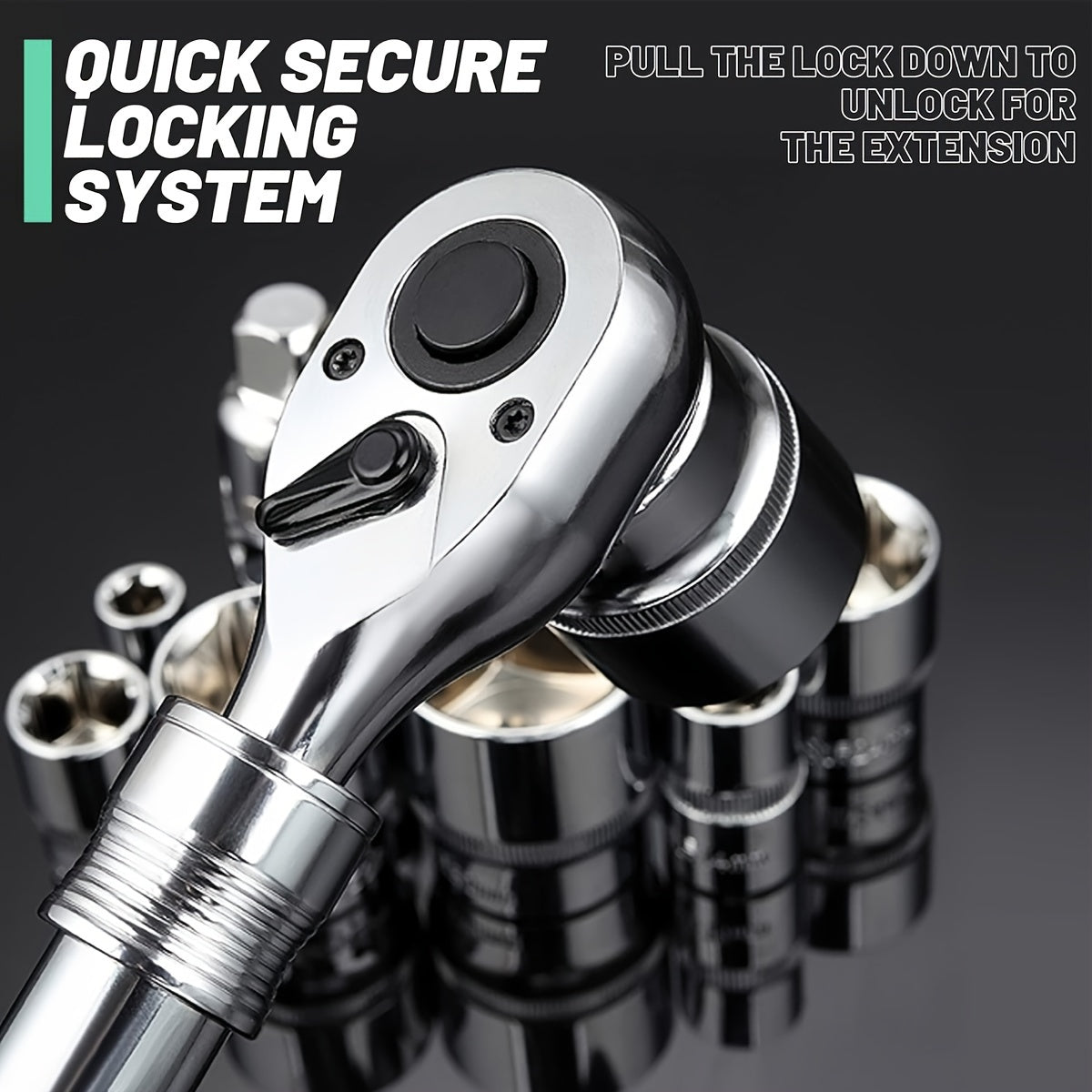3-Piece Extendable Ratchet Set, 1/4 3/8 1/2 Inch Extendable Socket Wrench, Ratchet Wrenches Set 72-Tooth Quick-Release, Soft Grip Handle, Release Reversible Gear Torque Spanner Mechanical Tools