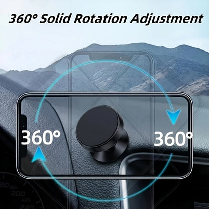2-Pack Mini Low-Profile Magnetic Car Phone Mounts, 360° Aluminum Dashboard Holders, Strong Grip, One-Hand Use, Universal for iPhone And Android