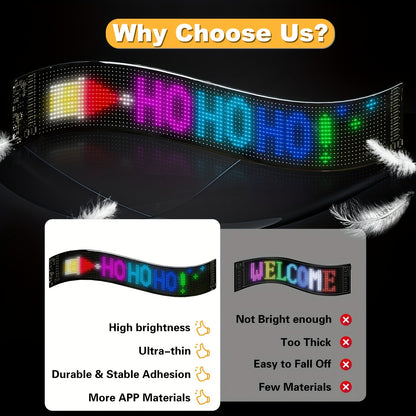 Summer Deal-Scrolling LED Car Sign, Programmable LED Sign with APP Control And Remote, USB Powered DIY Text Animation Graffiti Pattern, Rolling Devil's Eye for Trucks SUVs Store Hotel Bar.