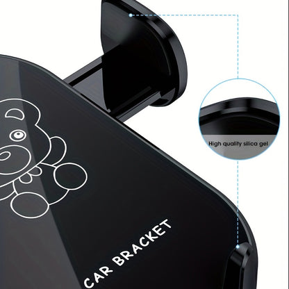 1pc Car Mobile Phone Bracket The New Car With Navigation Support Rack Bear Cartoon Car Air Outlet Fixed Mobile Phone Rack