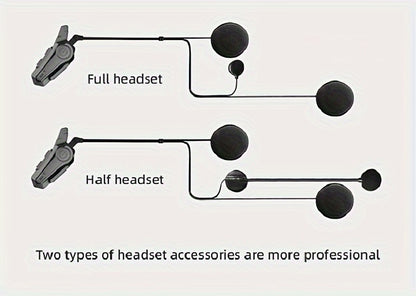 The Wireless Intercom Headset for Motorcycle Helmets Supports Real-Time Communication for Two People And Is, Compatible with Full-Face, Three-Quarter, And Open-Face Helmets.