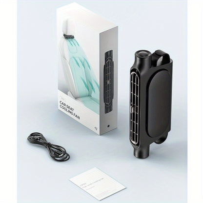 Car Fan-Blade-Less Car Air Conditioner Fan | 3-Speed Quiet Cooling, Seat Fan, Comes with A USB Charging Cable, Plug-And-Play (Non-Rechargeable Model). Stay Cool Even in Traffic Jams (Fits All Car Models)