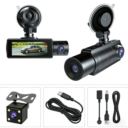 0/64/512memory Card Optional 3-Channel Dash Cam with Smartphone Integration And Infrared Night Vision