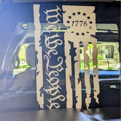 2pcs Stickers We The People American 250th Anniversary Flag, Patriot 1776 Old American Flag Truck Tailgate Vinyl Decals, Car Modification Decor Accessories, Home Decals