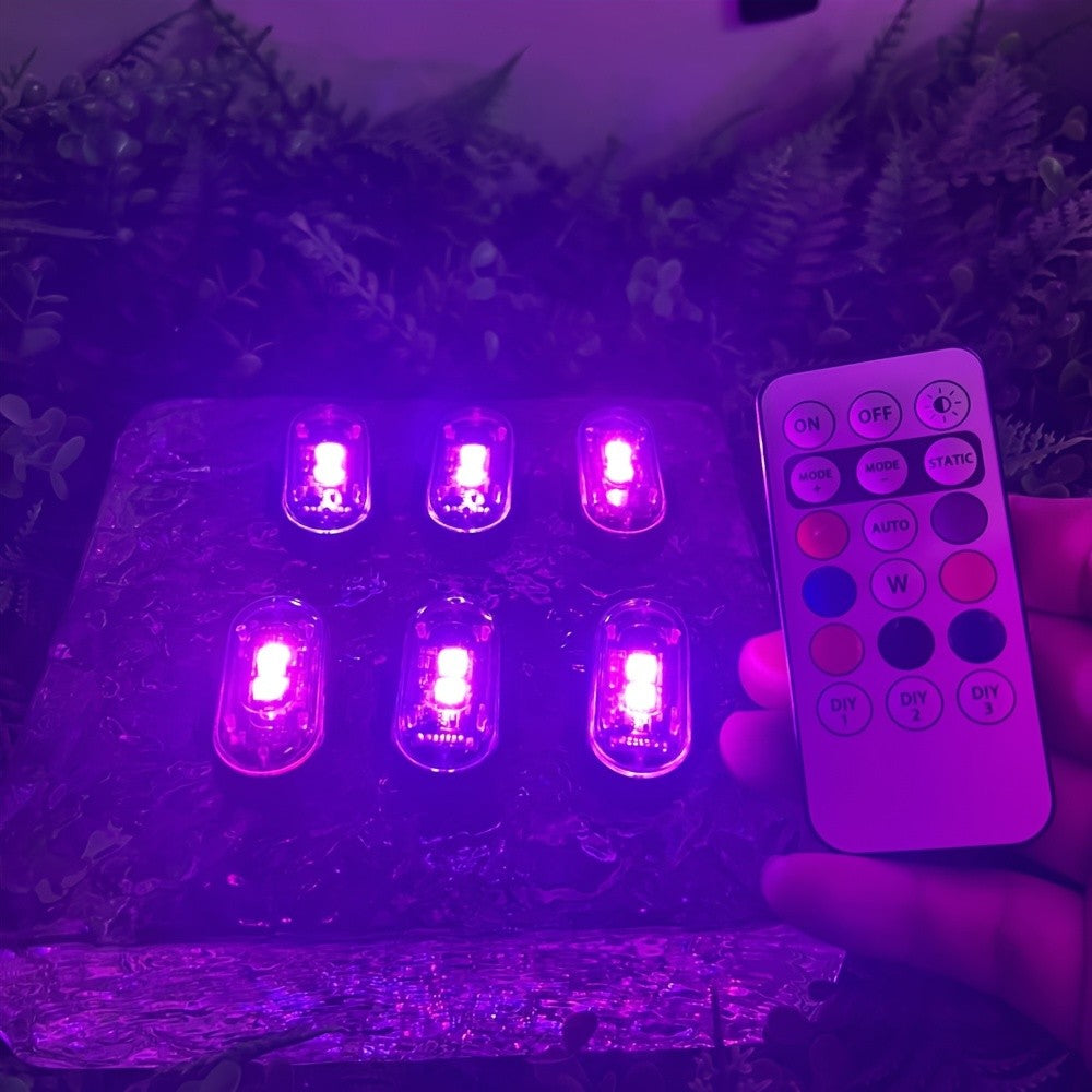6pcs Light Up The Night: RGB LED Aircraft Lights For Car Motorcycles Truck Airplanes Helicopters LED Run Sport Ambiance Light For Party Night Sleep Light | Home Office Lighting Bedside Decorative, Gaming Study Room Decordation Holiday Birthday