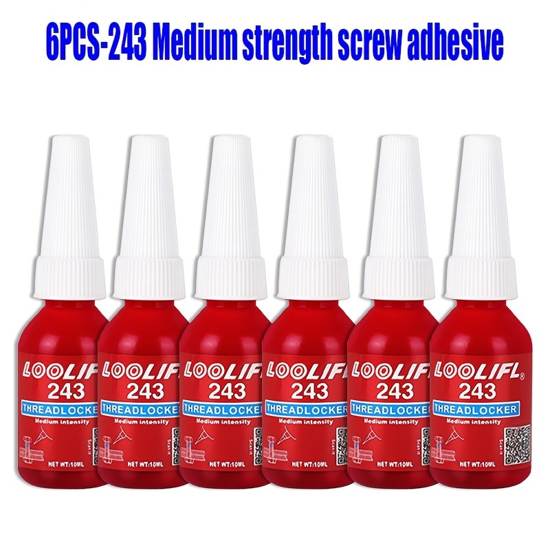 High-Strength Heat-Resistant 234-271 Threadlocker, 243 Medium-Strength Anaerobic Threadlocker, 271 High-Strength Anaerobic Threadlocker, Anti-Loosening Sealant, Permanent Locking and Sealing Multi-Purpose Adhesive for Metal Parts, Quick-Fix Removable