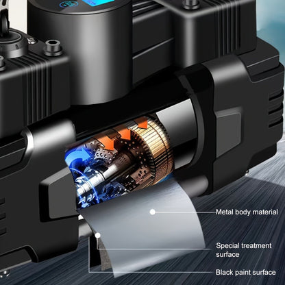 150 PSI Car Inflator Pump Portable Air Pump for Sedan, Multifunctional 12V with Pointer Gauge, Without Battery