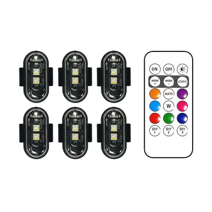 6pcs Light Up The Night: RGB LED Aircraft Lights For Car Motorcycles Truck Airplanes Helicopters LED Run Sport Ambiance Light For Party Night Sleep Light | Home Office Lighting Bedside Decorative, Gaming Study Room Decordation Holiday Birthday