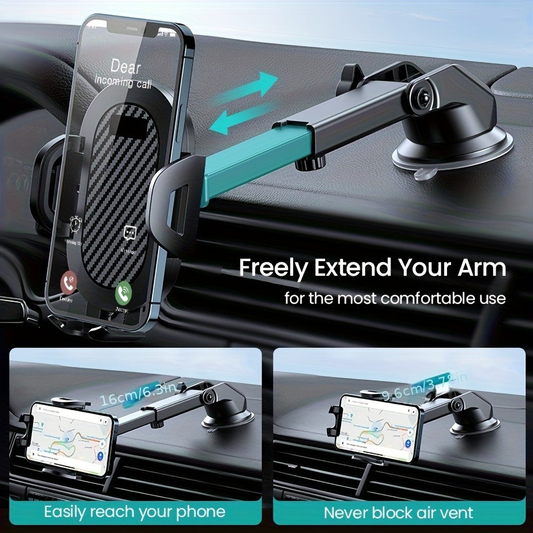 Universal Car Dashboard Phone Holder | Adjustable, Compatible with All Mobile Phones, ABS Material, For Safe Navigation and Hands-free Calling - A Gift for Yourself