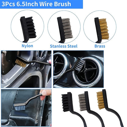 Car Detailing Brush Set 12-Piece – Interior Exterior Wheel Cleaning Kit with Sponge Cleaner & Storage Bag