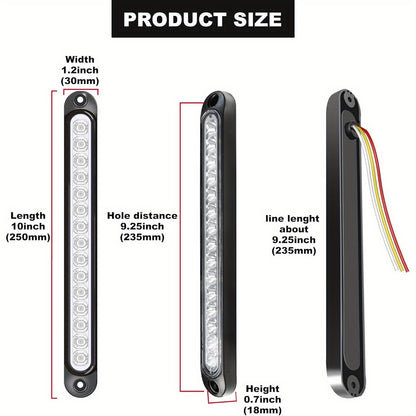 4pcs White 15LEDs Trailer Brake Tail Light Bar LED Trailer Lights Stop Turn Signal Tail Lights Trailer Identification Light for Marine Boats Golf Truck Offroad
