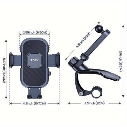 Phone Mount for Car Dashboard, 360 Degree Adjustable Cell Car Phone Holder with Anti-slip Silicone Clip [Multi-Angles&Stable] for All Smartphone