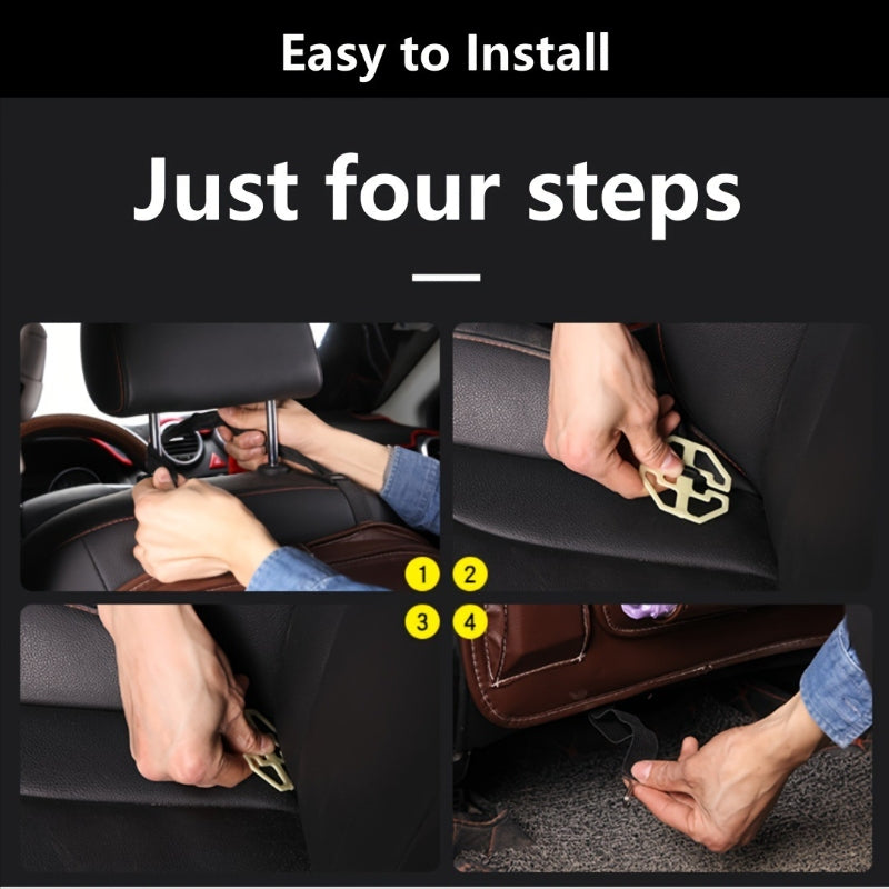 Car Seat Organizer with Foldable Tray Trash Can Multi-Pocket Rear Seat Back Storage Bag Headrest Hanging Organizer for SUV Truck Universal Fit 1pc 2pcs