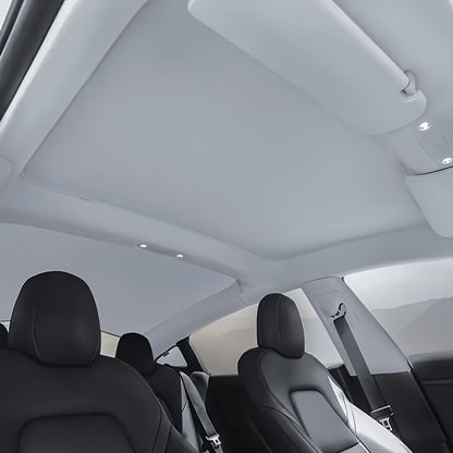 for The for TESLA Model 3 from 2017 to 2023, a Folding Sunshade with Thermal Insulation Is Available, Paired with a Set of Two Ice Crystal Sun Visors in Gray And Black, a Great Value Purchase