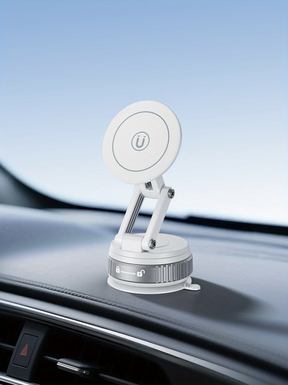 360-Degree Rotatable Magnetic Phone Holder - Compatible with for All Smartphones And Vehicles, Works with Iphone 16/15/14/12 - Compact And Foldable Car Mount with Strong Grip - Trendy Car Accessory