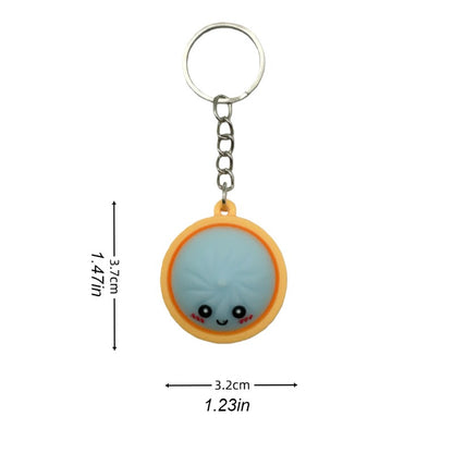 14pcs Keychain Set for Her/Him, Cute Dumpling Keychains in Bulk, Suitable for Classroom Prizes, Gift Bag Stuffing, Steamed Bun And Dumpling Keychains with Steamer Basket, Birthday And Mother'S Day Gifts, Treasure Chest Prizes, Random Colors