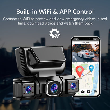 [FOXGOD] 360° Dash Cam for Car | 4 Channel Recording, Night Vision, 3.16" IPS Screen with WiFi, G-Sensor, Parking Mode, Video Capture, Free 32GB Card, The Best Gift to Give to A Friend