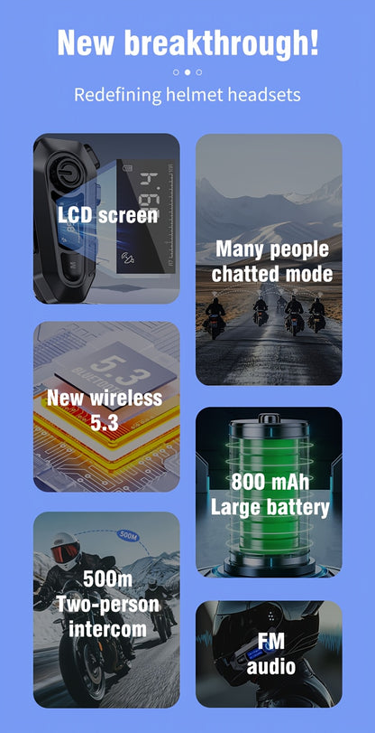 Motorcycle Helmet Wireless Intercom Headset