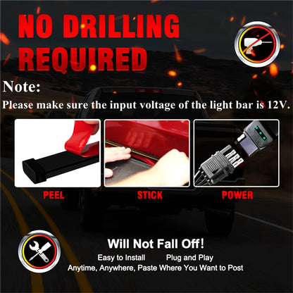Tailgate Light Bar, Driving Safety Warning, Tail Rear LED High Brightness Strip Light with 3-Row 504 LEDs And 4-Way Flat Connector Wire for Pickup Truck Trailers Car Exterior Accessories, Cool Decorations, Gift for Men, 12V (60 Inches)