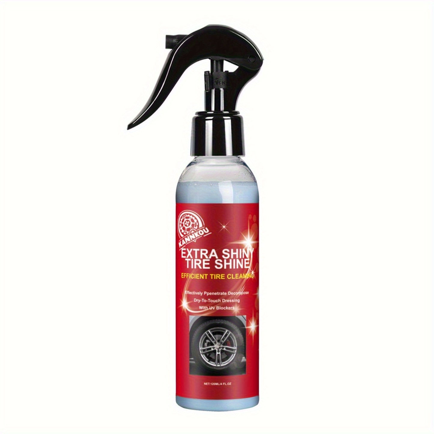 Tire Shine Spray & Dressing - High Gloss Black Tire Polish with UV Protection, Long-Lasting Coating for Cars, Quick-Acting Shine Restoration & Protection, Chemical-Free Formula, Fit for All Vehicles, Car Tire Shine, Vehicle Appearance Enhancement