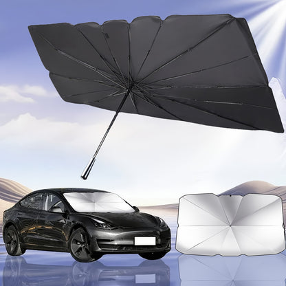 One UV Protection Windshield Sun Shade - Vehicle Front Windshield Visor with Seamless Opaque Insulation for a Wide Range of Vehicle Models