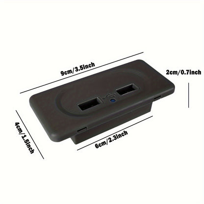 12 V Dual USB Fast Charging Socket Panel for Motorcycles, Cars, And Rvs, Without Battery
