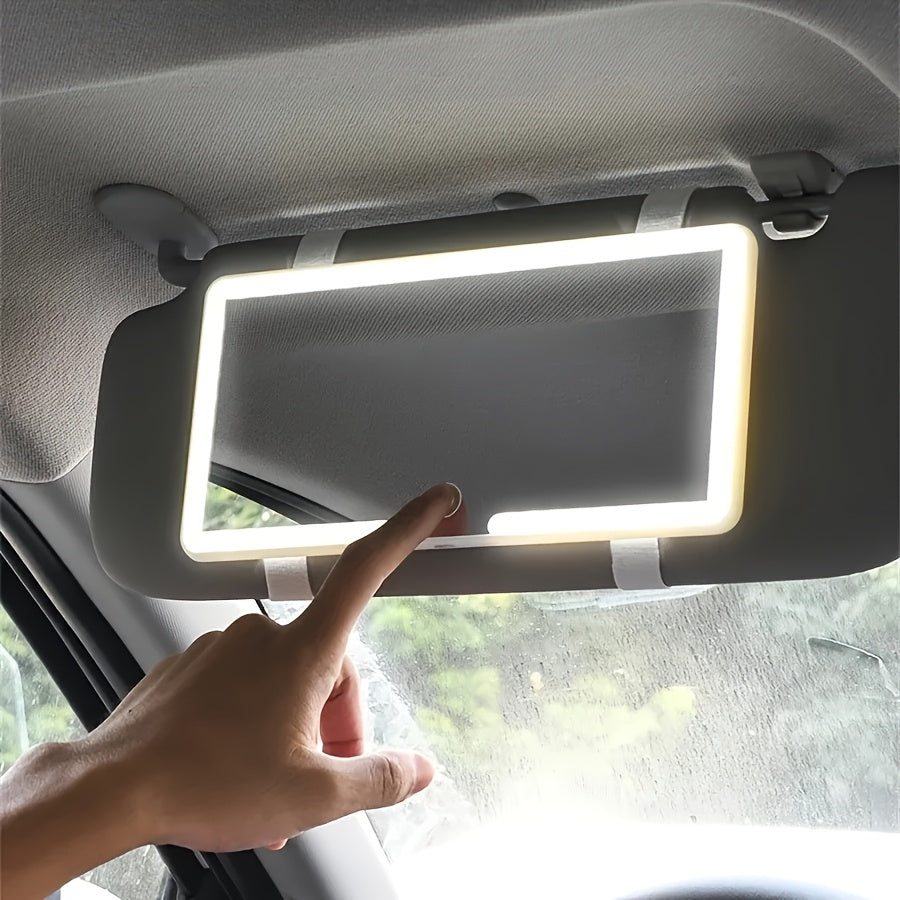 LED Car Visor Vanity Mirror – Rechargeable Ultra-Thin with 3 Light Modes, Sun Visor Mirror for Trucks & SUVs, Low Voltage, Gift for Women