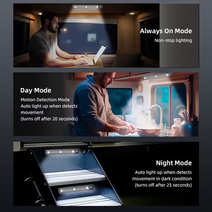 1/2-Pack Motion Sensor RV Step Lights, Indoor LED Lighting, High Brightness & Long-Lasting, Battery Powered, Easy to Install, Suitable for RV Roof and Other Places